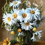 نخ و نقشه تابلو فرش دستبافت طرح گل‌های باغچه