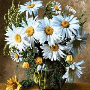 نخ و نقشه تابلو فرش دستبافت طرح گل‌های باغچه