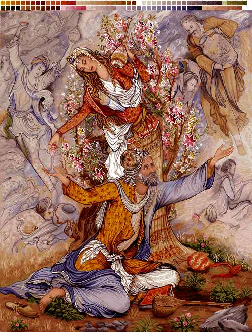 نخ و نقشه تابلوفرش طرح تمنای بخشایش