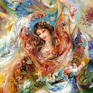 نخ و نقشه تابلوفرش طرح تکامل زندگی