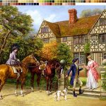 نخ و نقشه تابلوفرش طرح دو گل سرخ