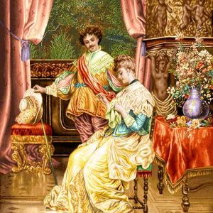 نخ و نقشه تابلوفرش طرح عاشقانه های شاه و ملکه