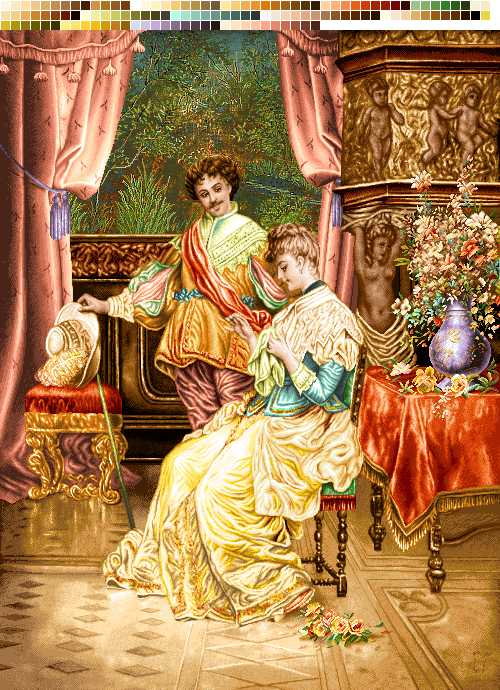 نخ و نقشه تابلوفرش طرح عاشقانه های شاه و ملکه