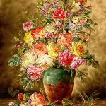 نخ و نقشه تابلوفرش طرح گلدان تنهایی