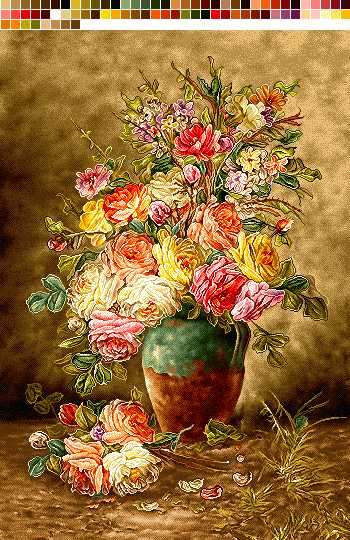 prod3780-1 نخ و نقشه تابلوفرش طرح گلدان تنهایی