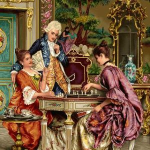 نخ و نقشه تابلوفرش طرح بازی شطرنج