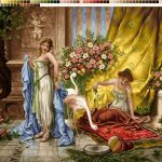 نخ و نقشه تابلوفرش طرح فلامینگو باز