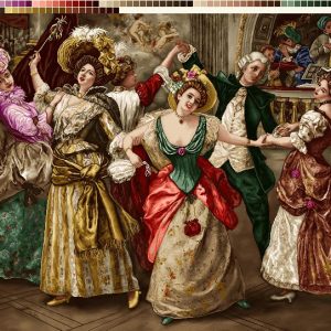 نخ و نقشه تابلوفرش طرح شب نشینی کوچک