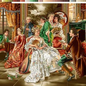 نخ و نقشه تابلوفرش طرح مهمانی عاشقانه کوچک