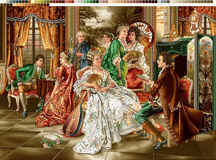 نخ و نقشه تابلوفرش طرح مهمانی عاشقانه کوچک