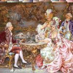 نخ و نقشه تابلوفرش طرح بازی شطرنج سلطنتی