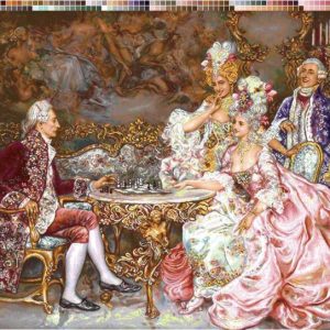 نخ و نقشه تابلوفرش طرح بازی شطرنج سلطنتی