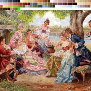 نخ و نقشه تابلوفرش طرح تفریح عاشقانه