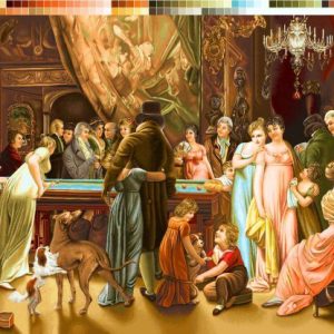 نخ و نقشه تابلوفرش طرح بازی بیلیارد