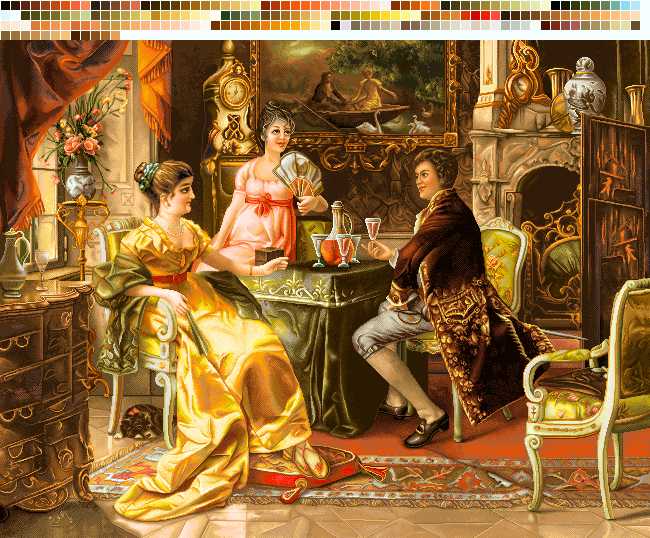 prod4708-1 نخ و نقشه تابلوفرش طرح مهمانی شاهزاده