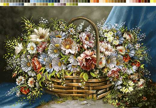 نخ و نقشه تابلوفرش طرح سبد شکسته