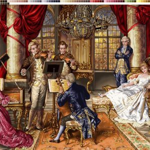 نخ و نقشه تابلوفرش طرح گروه موسیقی