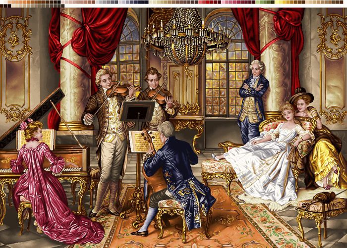 نخ و نقشه تابلوفرش طرح گروه موسیقی