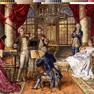 نخ و نقشه تابلوفرش طرح گروه موسیقی سایر متوسط