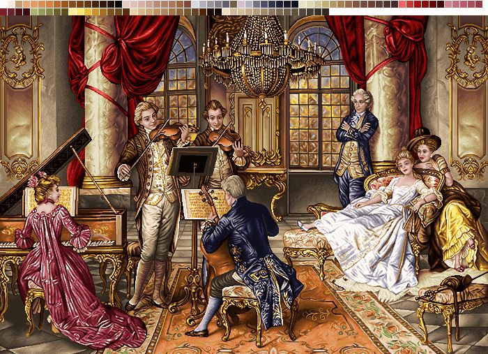 نخ و نقشه تابلوفرش طرح گروه موسیقی سایر متوسط