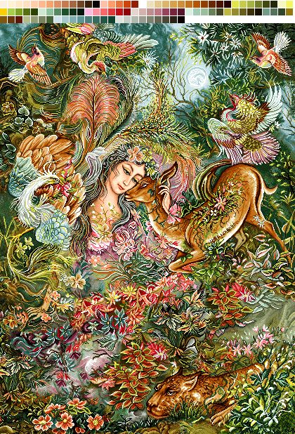 prod6051-1 نخ و نقشه تابلوفرش طرح دایره هستی