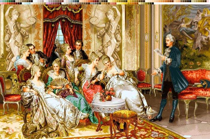 نخ و نقشه تابلوفرش طرح شعر خوانی برای شاهزادگان