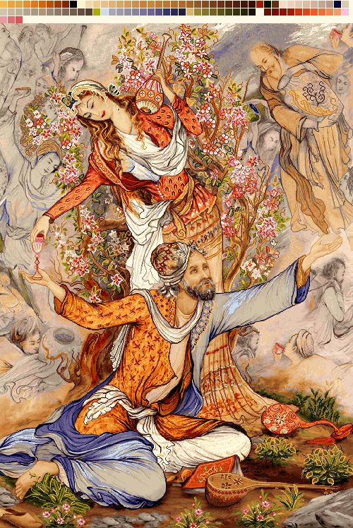 prod6284 نخ و نقشه تابلوفرش طرح تمنای بخشایش سایز متوسط