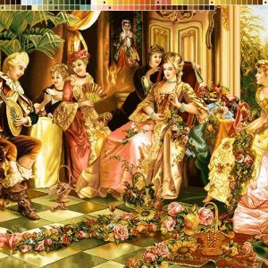 نخ و نقشه تابلوفرش طرح گلریزان سایز کوچک