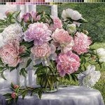 نخ و نقشه تابلوفرش طرح گل های تنگ بلور