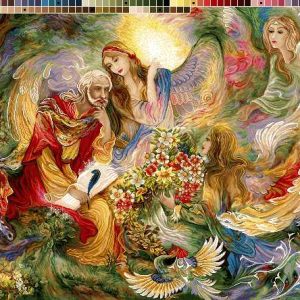 نخ و نقشه تابلوفرش طرح انگیزه شاعری