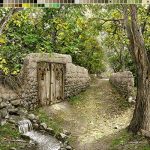 نخ و نقشه تابلوفرش طرح کوچه باغ گلستان 3