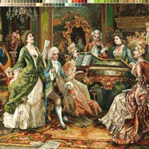 نخ و نقشه تابلوفرش طرح مهمانی اخر سال متوسط