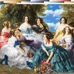 نخ و نقشه تابلوفرش طرح ملکه و ندیمه ها