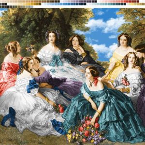 نخ و نقشه تابلوفرش طرح ملکه و ندیمه ها