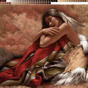 نخ و نقشه تابلوفرش طرح انتظار سرخپوست