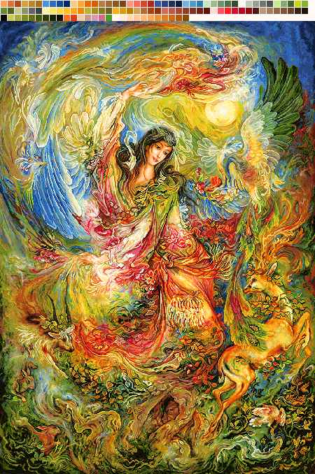 نخ و نقشه تابلوفرش طرح الهه