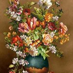 نخ و نقشه تابلوفرش طرح گلدان دو رنگ