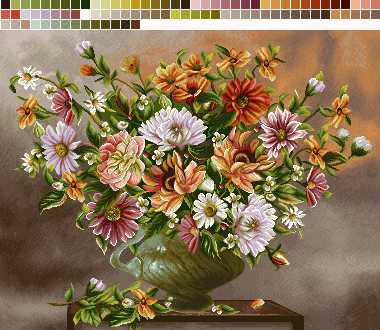 prod3781-1 نخ و نقشه تابلوفرش طرح گلدان دسته دار