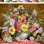 نخ و نقشه تابلوفرش طرح گل های باغ 3783