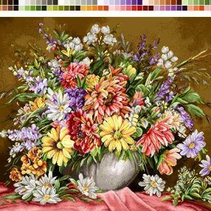 نخ و نقشه تابلوفرش طرح گل های باغ 3783