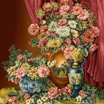 نخ و نقشه تابلوفرش طرح گلدان های پرگل