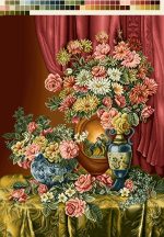 نخ و نقشه تابلوفرش طرح گلدان های پرگل