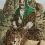 نخ و نقشه تابلوفرش طرح امام علی و شیر