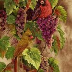 نخ و نقشه تابلوفرش طرح تاک انگور کاکل بسر