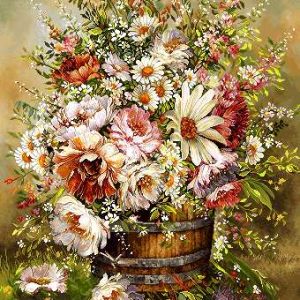 نخ و نقشه تابلوفرش طرح گل های باغ