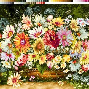 نخ و نقشه تابلوفرش طرح گلدان مهربانی