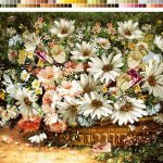 نخ و نقشه تابلوفرش طرح گل های بهاری