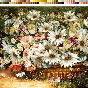 نخ و نقشه تابلوفرش طرح گل های بهاری