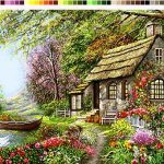 نخ و نقشه تابلوفرش طرح کلبه رویایی