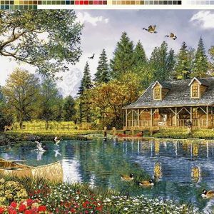 نخ و نقشه تابلوفرش طرح دریاچه آرزوها